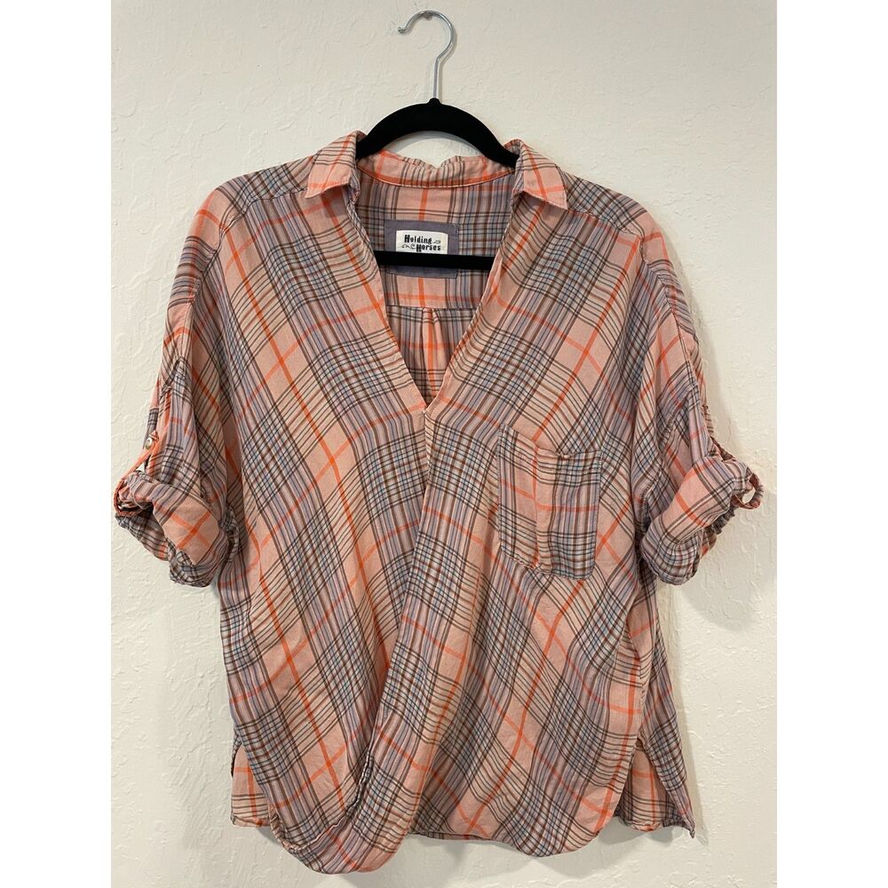 ~ Anthropologie Boho Blouse 6 Holding Horses Flowy Festival Crossover Vneck Sm